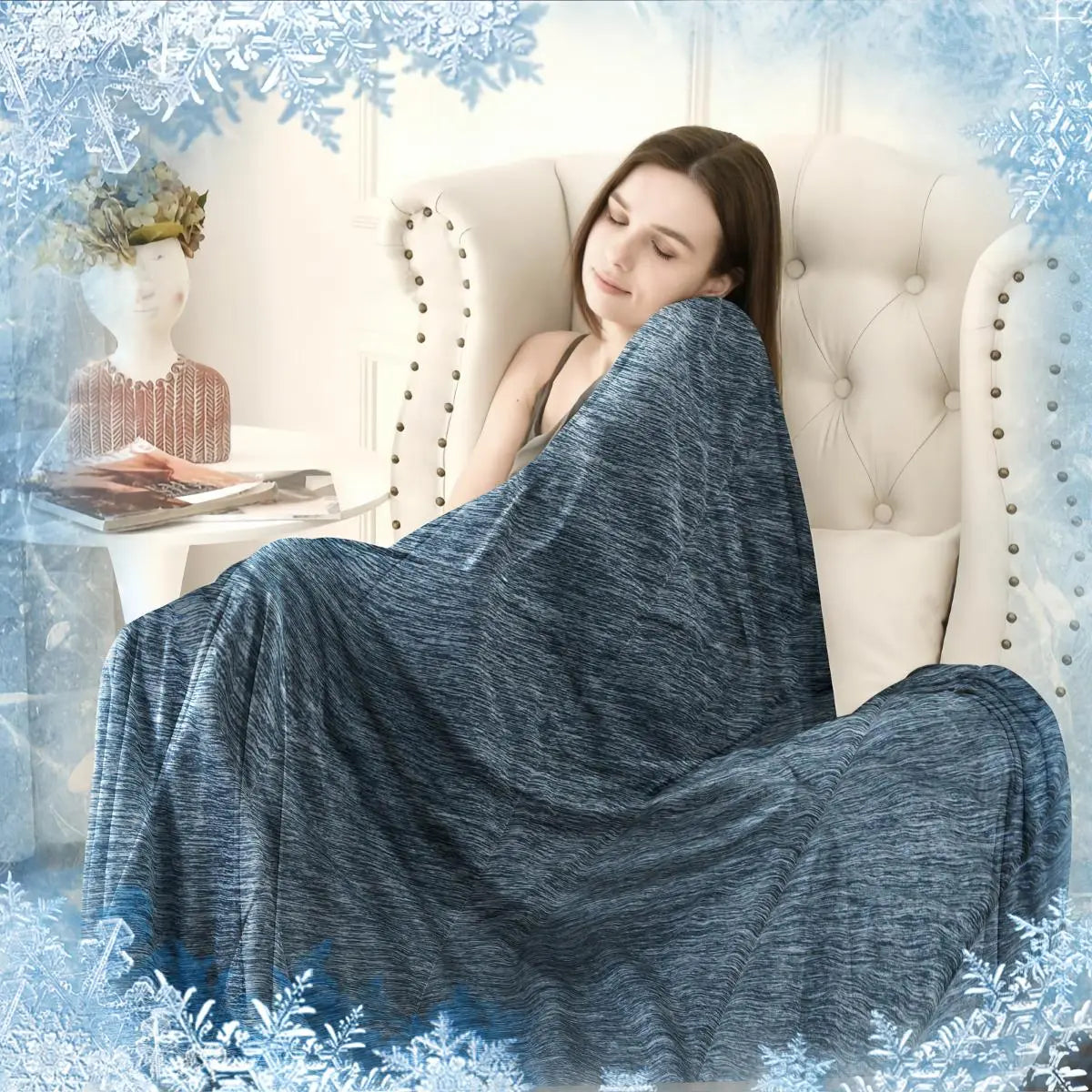 Reversible Cooling Blanket for Hot Sleepers, 0.43 Q-max Cold Touch, Lightweight Ultra-Thin Summer Throw Blanket, Soft Cool Blanket for Bed, Sofa, Travel, Dorm, Office, Gift for Women Men, Soft Comfy Blanket, Cooling Throw Blankets