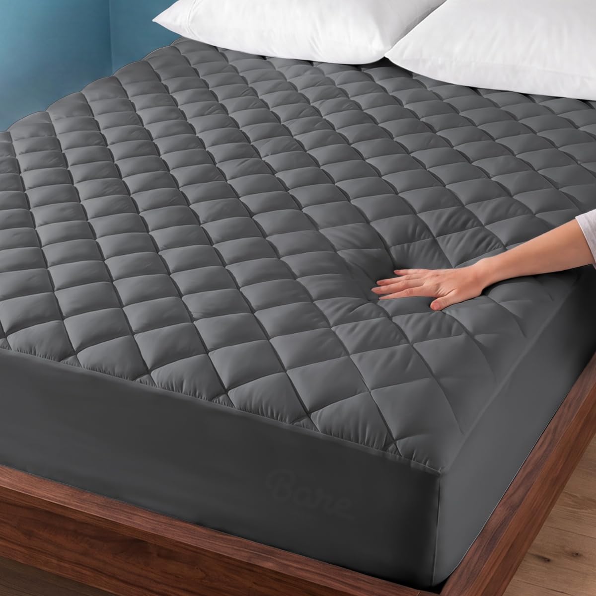 Bare Home Quilted Fitted Mattress Pad (Queen, White)