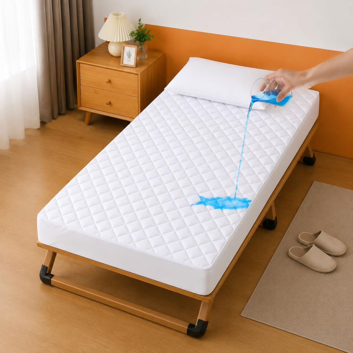 GRT King Waterproof Mattress Pad, Hollow Cotton Quilted Mattress Protector