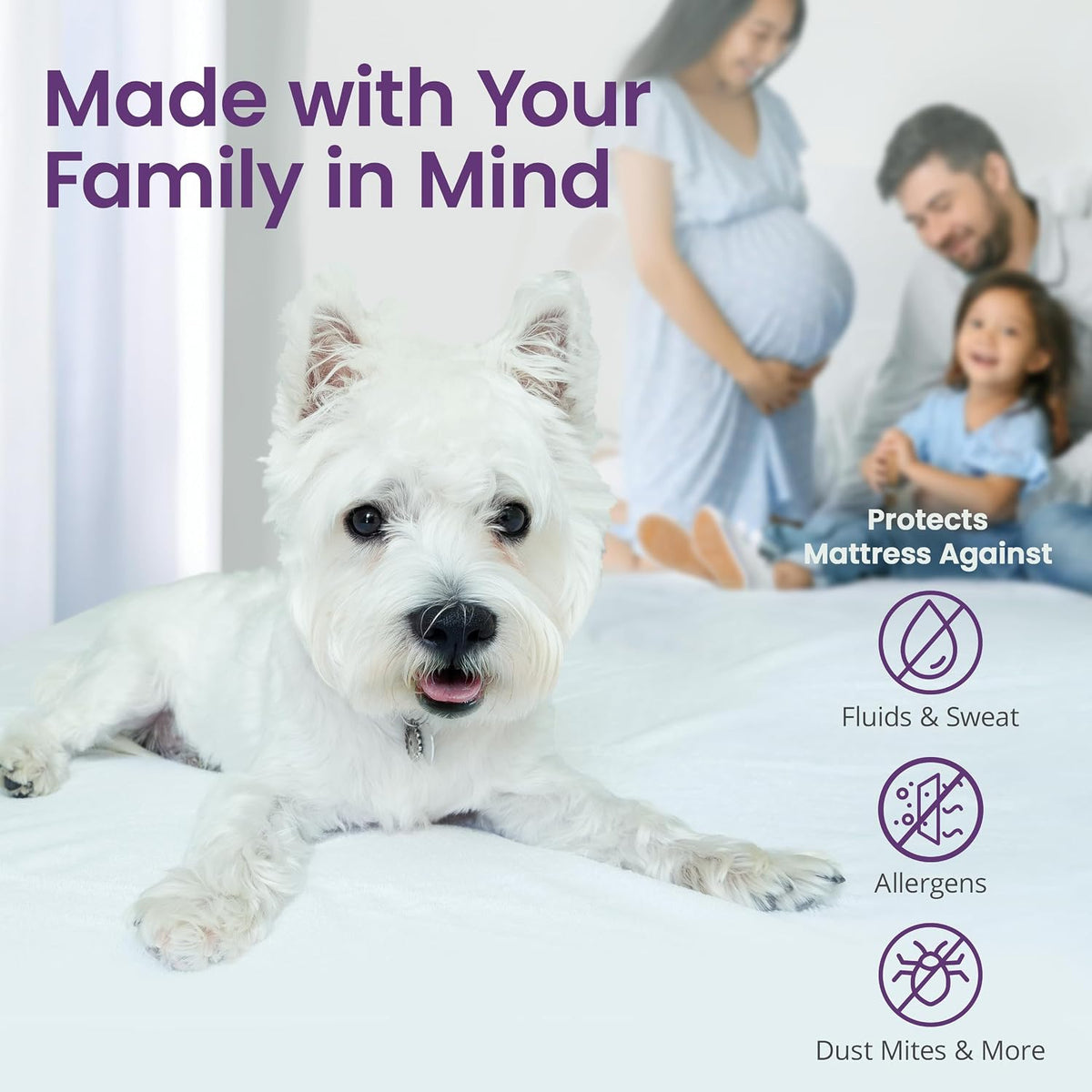 SafeRest CloudGuard - Full Size Hybrid Mattress Protector & Pad (Extra Padded) - Waterproof Quilted Pillow Top Mattress Cover - Thick, Plush & Fitted Mattress Topper for Bed