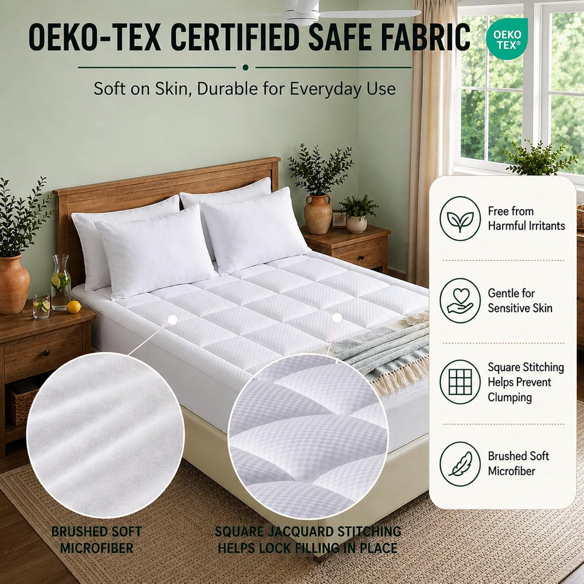 Full Mattress Pad Pillow Top, Deep Pocket Mattress Cover