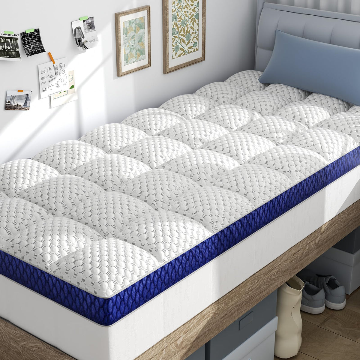 BEDELITE King Mattress Topper, Pillow Top Mattress Pad Bed Cover 2 Inch
