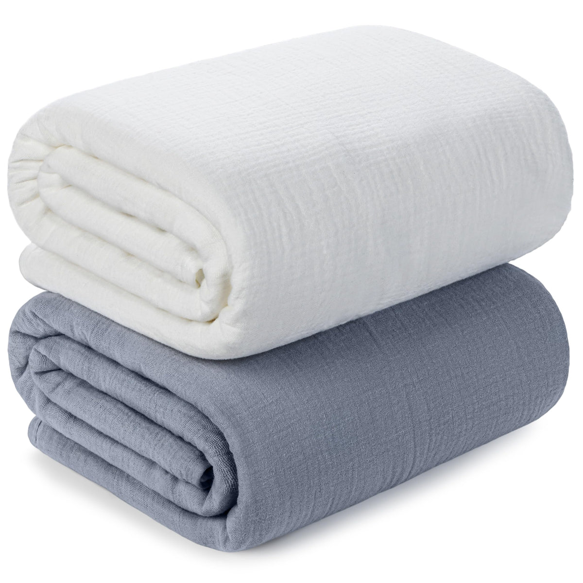 Muslin Swaddle Blankets for Newborn, 2 Pack Breathable Soft Receiving Blanket, Large 41 x 41 inches Swaddle Wrap Burping Clothes, Essentials Infant Shower Items. (Beige & Coffee)