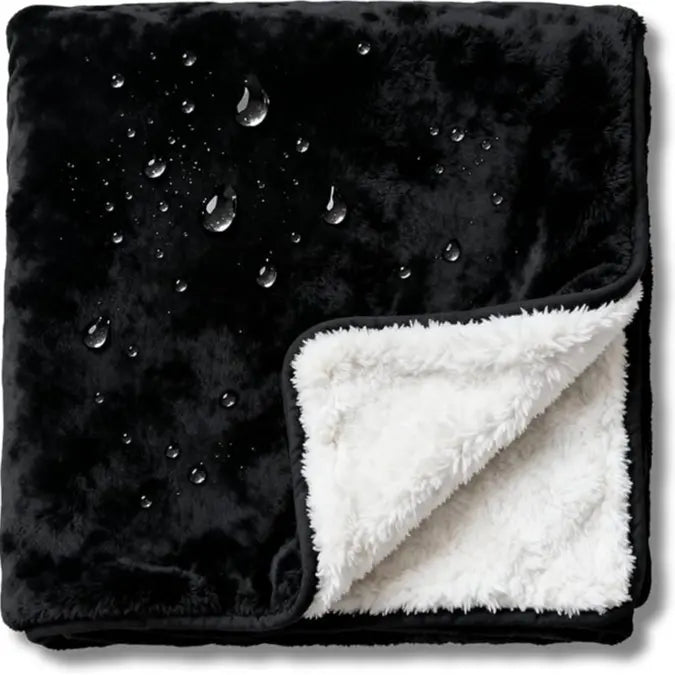 Waterproof Blanket for Bed Reversible Sherpa Throw with Leakproof TPU Layer Stain Resistant Washable Bed Protector with Soft Carry Bag Available in Different Colors