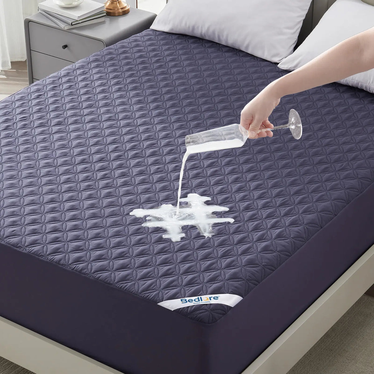 【HomeEssentials】BEDLORE Classic Summer Cooling Breathable Water Resistant Topper, Small Copper Coins Design, 6-18'' Deep Pocket, Soft TPU Layer, 360° Elastic Skirt Hugs, Ideal for Home & Guests Daily Use