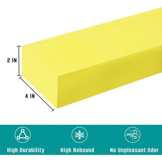 Bed Gap Filler, High Density Foam Mattress Extender for Headboard/Wall Gaps,2-Meter Long Cut-to-Fit Yellow Foam Sponge Strip (78''x4''x2'')