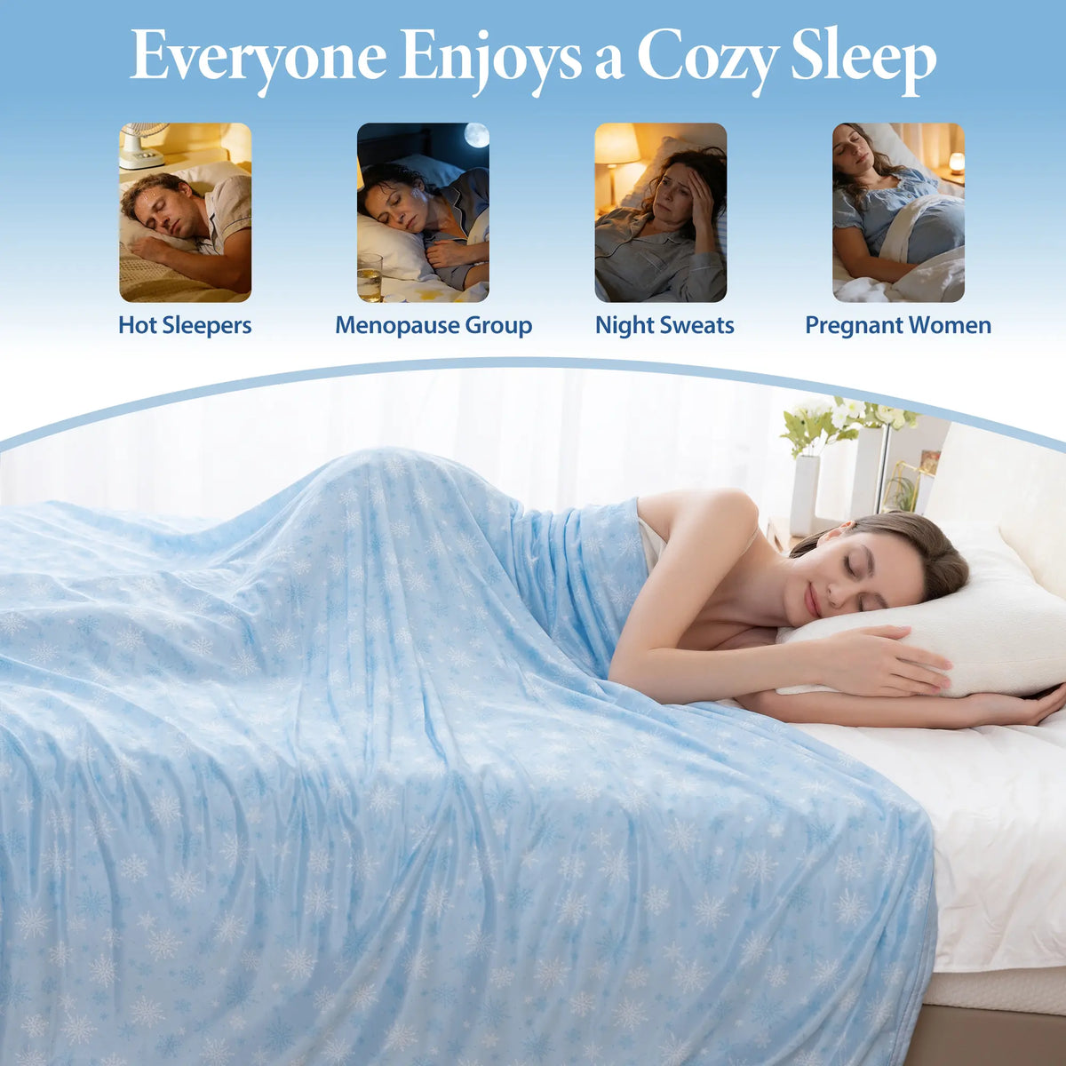 Queen Size & Twin Size Cooling Blanket - Nylon Fabric Cooling Bedding, Soft Silky-Soft Breathable Moisture-Wicking Dualtemp Sides Thin Layer, Easy Layering Easy Clean for Hot Sleepers Night Sweats, Summer Bedding Gift,sohochic