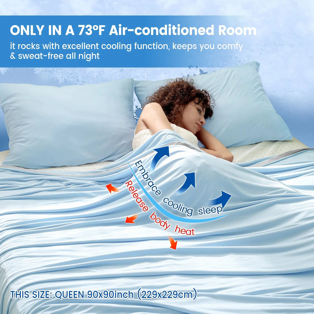 Back to School Summer Cooling Soft Blanket, Double‑Sided Cool Effect Lightweight Breathable Bed Throw, OEKO‑TEX Standard 100, Heat‑Dissipating Prevent Night Sweats for Sofa Camping Picnic Travel Outdoor Use