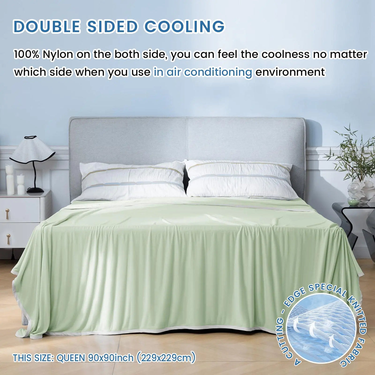Back to School Summer Cooling Soft Blanket, Double‑Sided Cool Effect Lightweight Breathable Bed Throw, OEKO‑TEX Standard 100, Heat‑Dissipating Prevent Night Sweats for Sofa Camping Picnic Travel Outdoor Use
