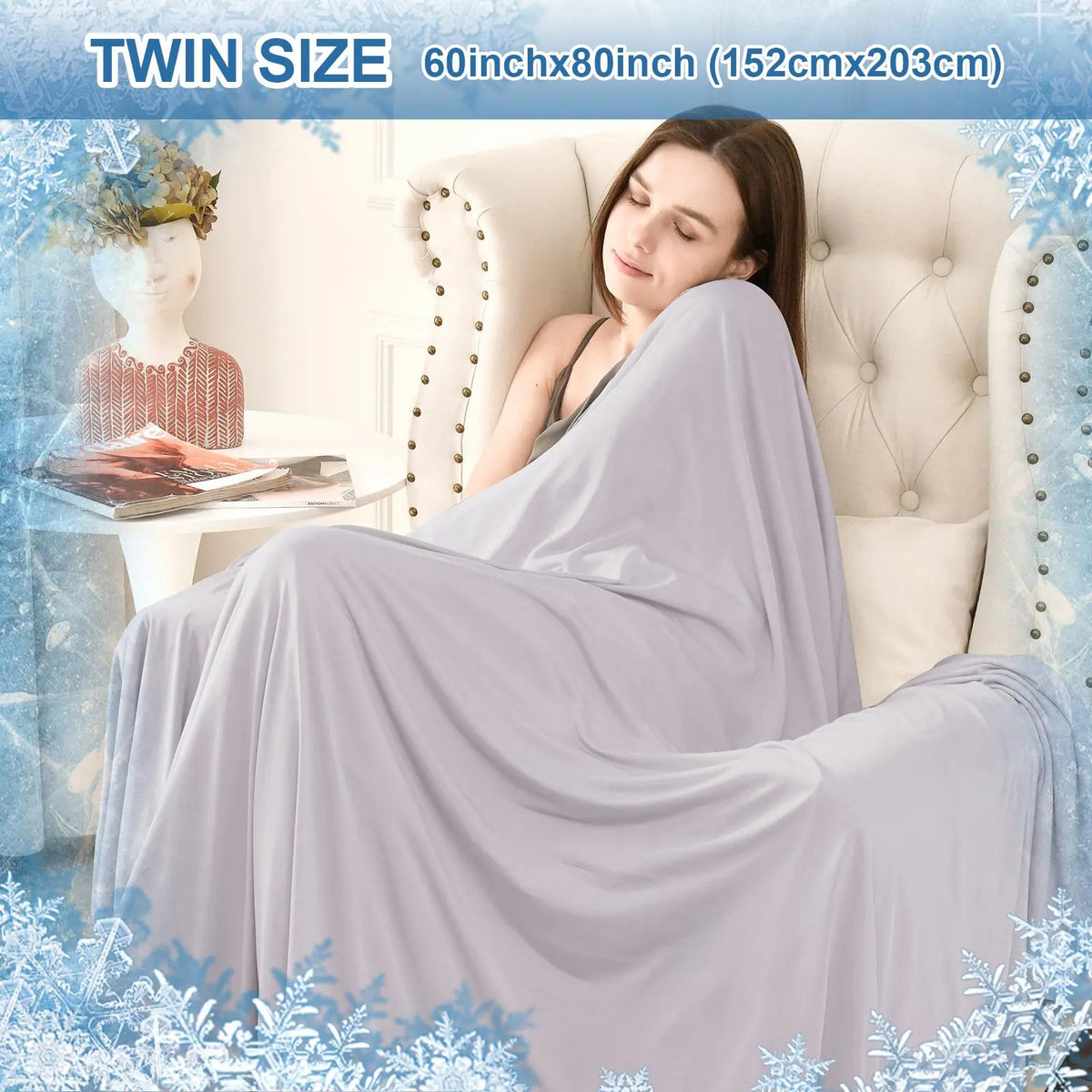 Back to School Summer Cooling Soft Blanket, Double‑Sided Cool Effect Lightweight Breathable Bed Throw, OEKO‑TEX Standard 100, Heat‑Dissipating Prevent Night Sweats for Sofa Camping Picnic Travel Outdoor Use