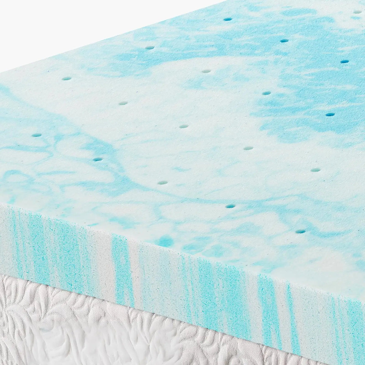 Soft Cooling Gel Swirl Infused Memory Foam Mattress Topper - Breathable Memory Foam Cushioning Bedding, Ideal Gift for Cozy Sleep