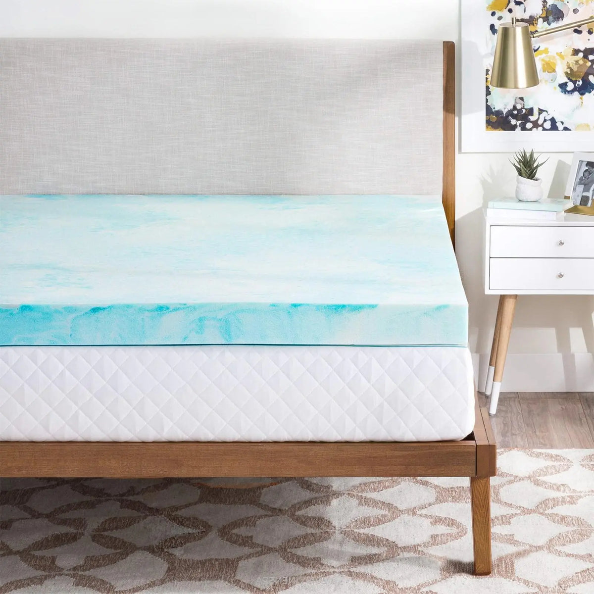 Soft Cooling Gel Swirl Infused Memory Foam Mattress Topper - Breathable Memory Foam Cushioning Bedding, Ideal Gift for Cozy Sleep