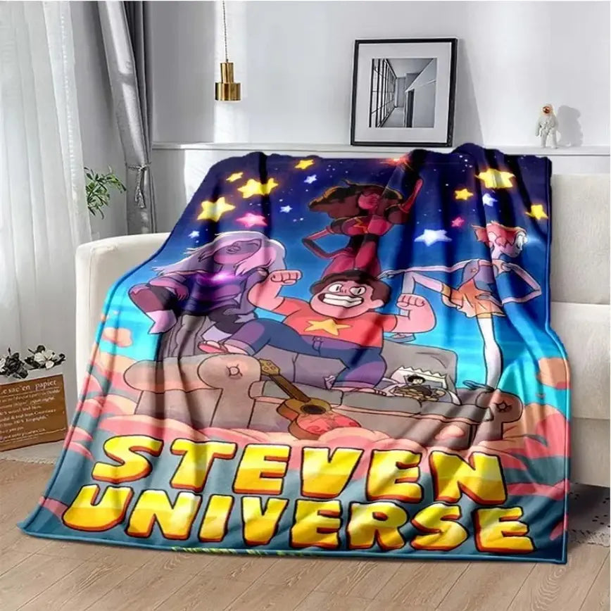 Steven Universe Crystal Gems Aesthetic Ultra-Soft Flannel Blanket, Easy Care, Wrinkle Resistant, Cozy Warm Throw for Bedroom Couch, Perfect Birthday Christmas Gift for Kids, Viral Trending Decor