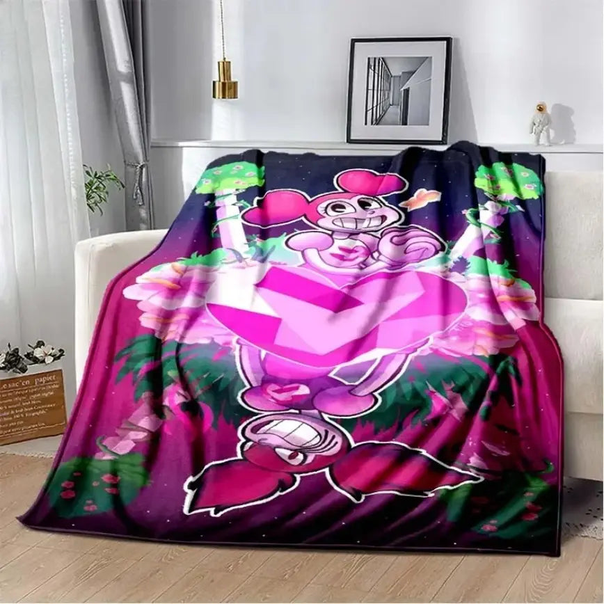 Steven Universe Crystal Gems Aesthetic Ultra-Soft Flannel Blanket, Easy Care, Wrinkle Resistant, Cozy Warm Throw for Bedroom Couch, Perfect Birthday Christmas Gift for Kids, Viral Trending Decor