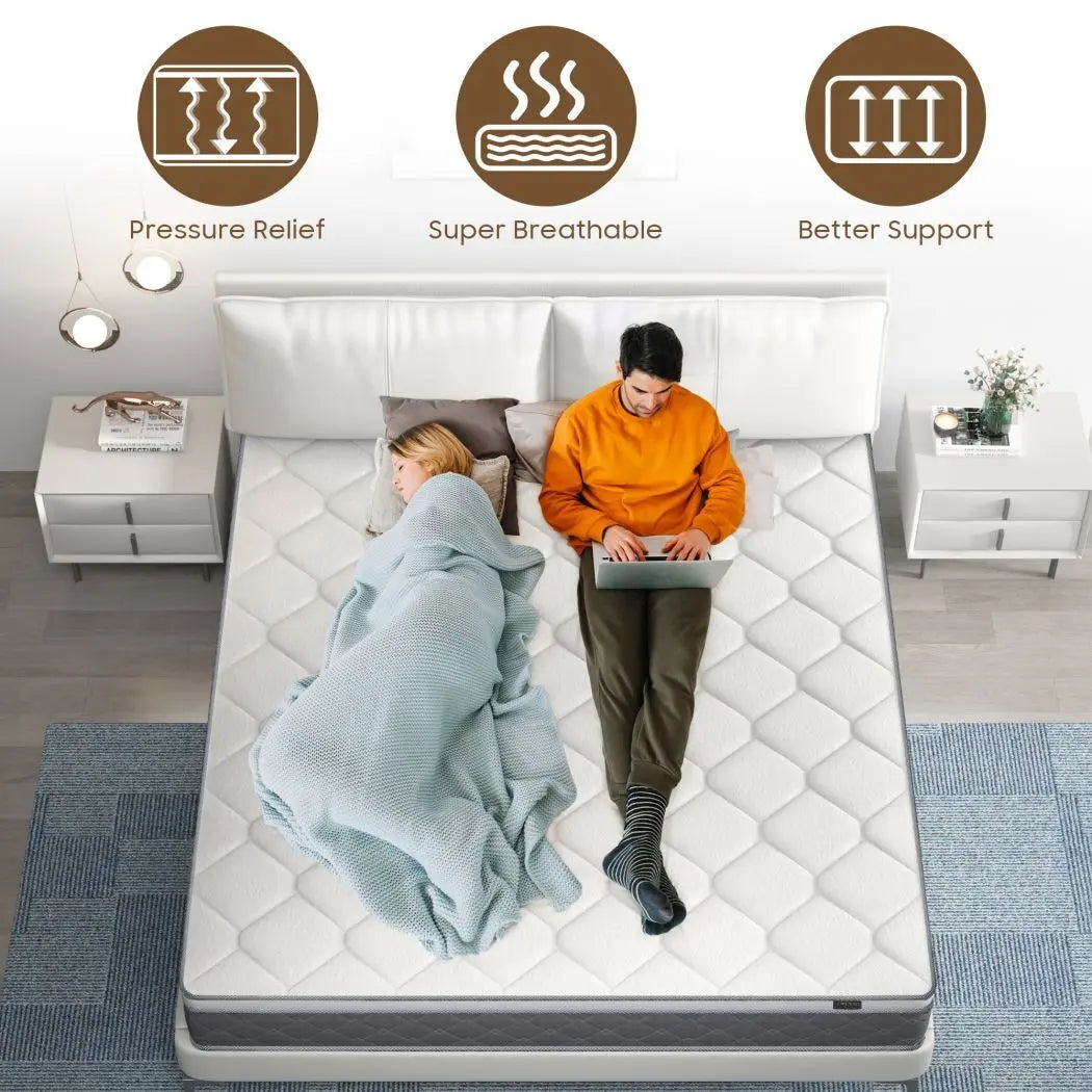 14 in Medium Firm Hybrid Premium Bed Mattress - Memory Foam, Pocket Spring, Motion Isolation, Multi-Size (Twin, Full, Queen, King) In-a-Box