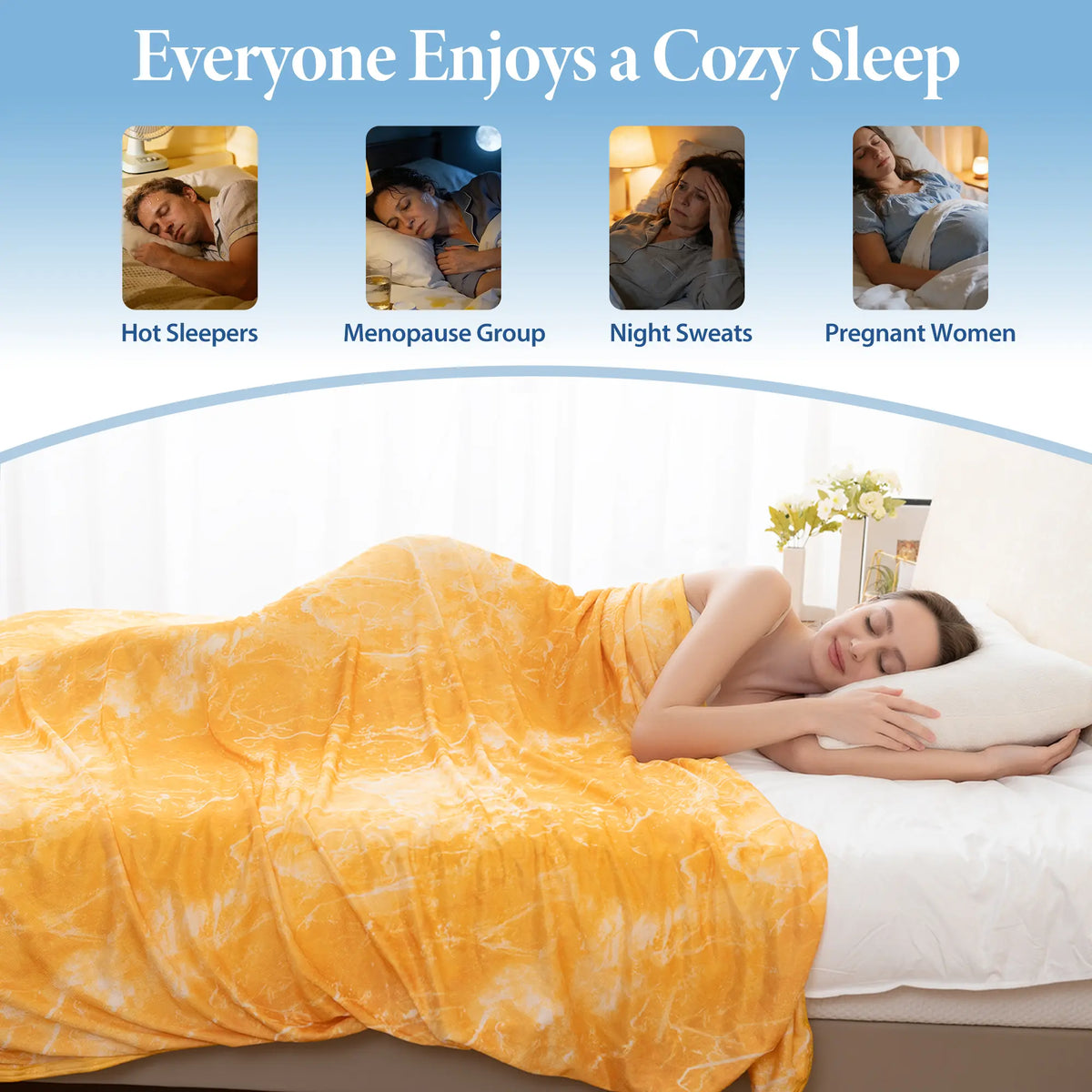 Queen Size & Twin Size Cooling Blanket - Nylon Fabric Cooling Bedding, Soft Silky-Soft Breathable Moisture-Wicking Dualtemp Sides Thin Layer, Easy Layering Easy Clean for Hot Sleepers Night Sweats, Summer Bedding Gift,sohochic