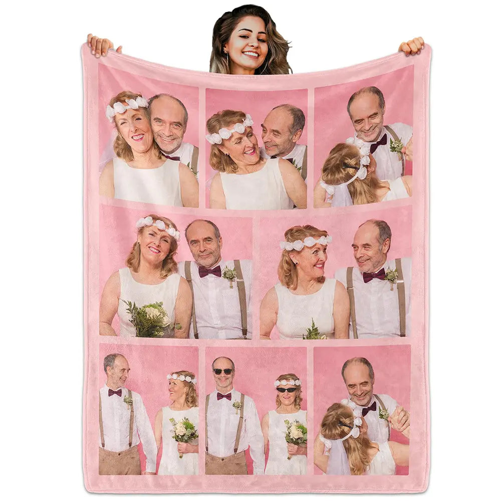 BARLEY ONE Click “Shop Chat”, Send Photos, Custom Photo Couples Blankets, These Personalized Couples Photo Blankets are Made of Soft Flannel, Perfect for Weddings, Mother's Day, Valentine's Day, Birthday Gift, Meaningful Mother's Day Gift