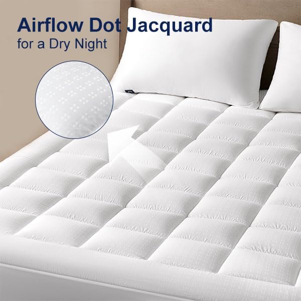 ACCURATEX Full Mattress Pad, 400TC Cotton Pillow Top Double Layer Cover