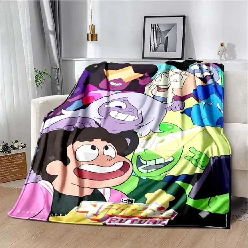 Steven Universe Crystal Gems Aesthetic Ultra-Soft Flannel Blanket, Easy Care, Wrinkle Resistant, Cozy Warm Throw for Bedroom Couch, Perfect Birthday Christmas Gift for Kids, Viral Trending Decor