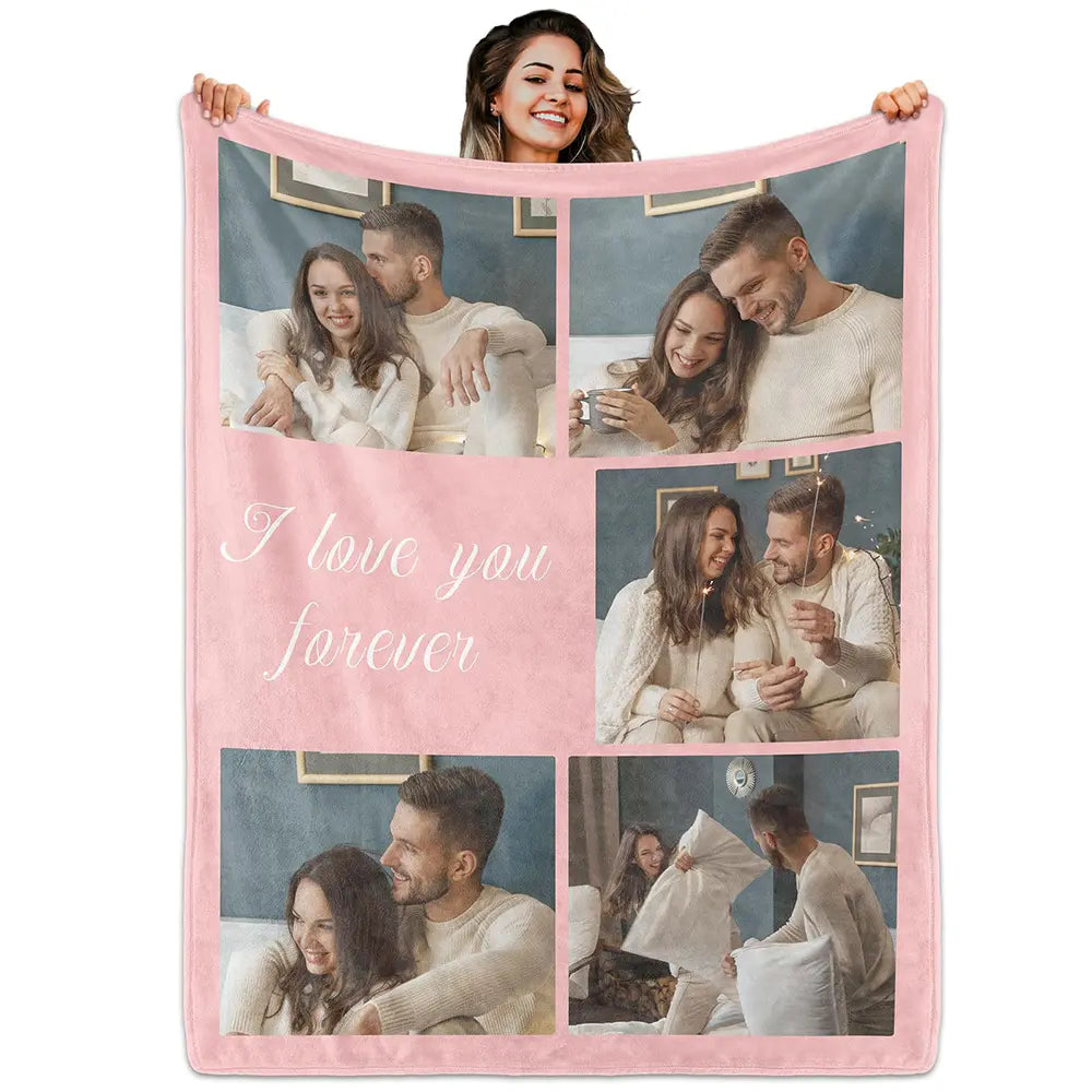 BARLEY ONE Click “Shop Chat”, Send Photos, Custom Photo Couples Blankets, These Personalized Couples Photo Blankets are Made of Soft Flannel, Perfect for Weddings, Mother's Day, Valentine's Day, Birthday Gift, Meaningful Mother's Day Gift