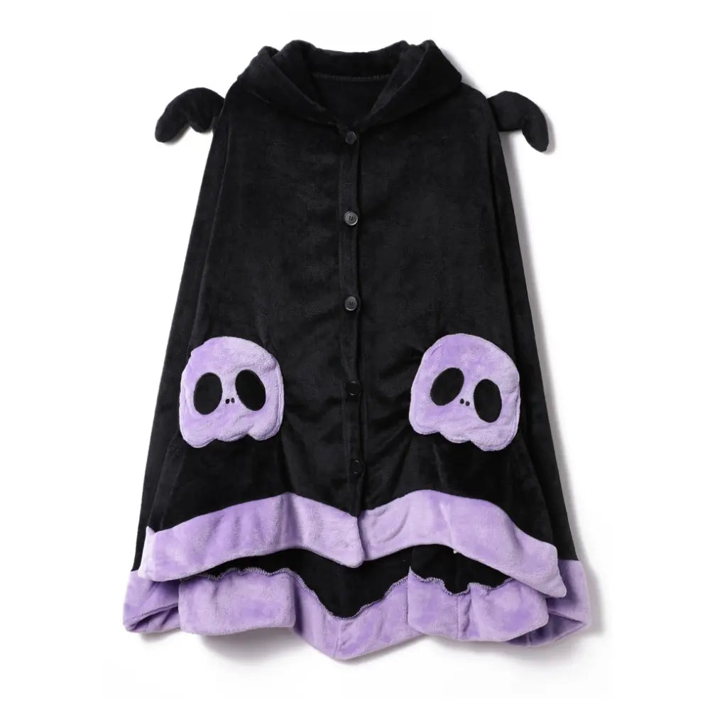 Bat-Themed Cozy Hooded Wearable Blanket with Wings, Cute Cartoon Animal Design, Animal Blankets, Soft for Sofa & Bed, Fall/Winter Season