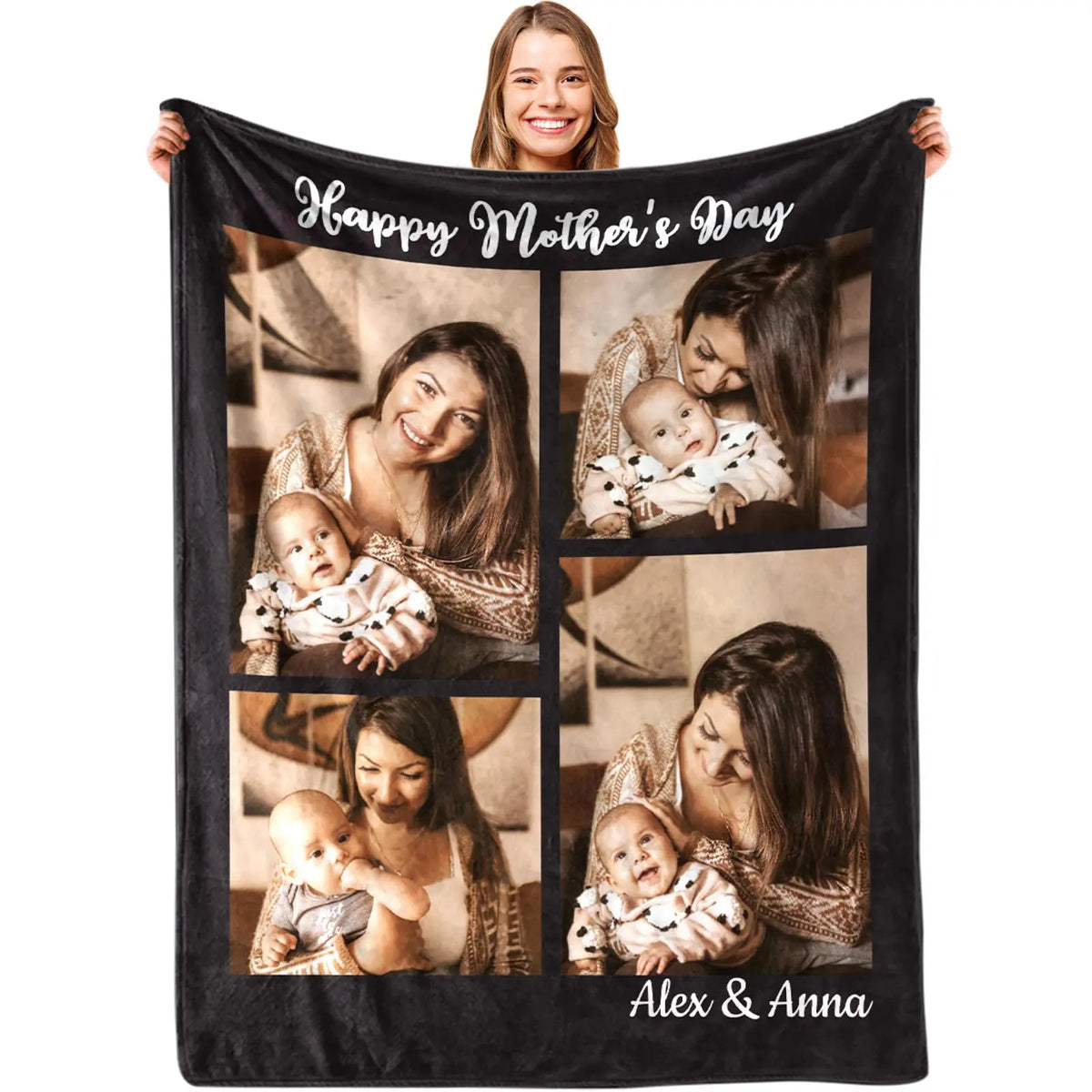 BARLEY ONE Click “Shop Chat”, Send Photos, Custom Photo Couples Blankets, These Personalized Couples Photo Blankets are Made of Soft Flannel, Perfect for Weddings, Mother's Day, Valentine's Day, Birthday Gift, Meaningful Mother's Day Gift