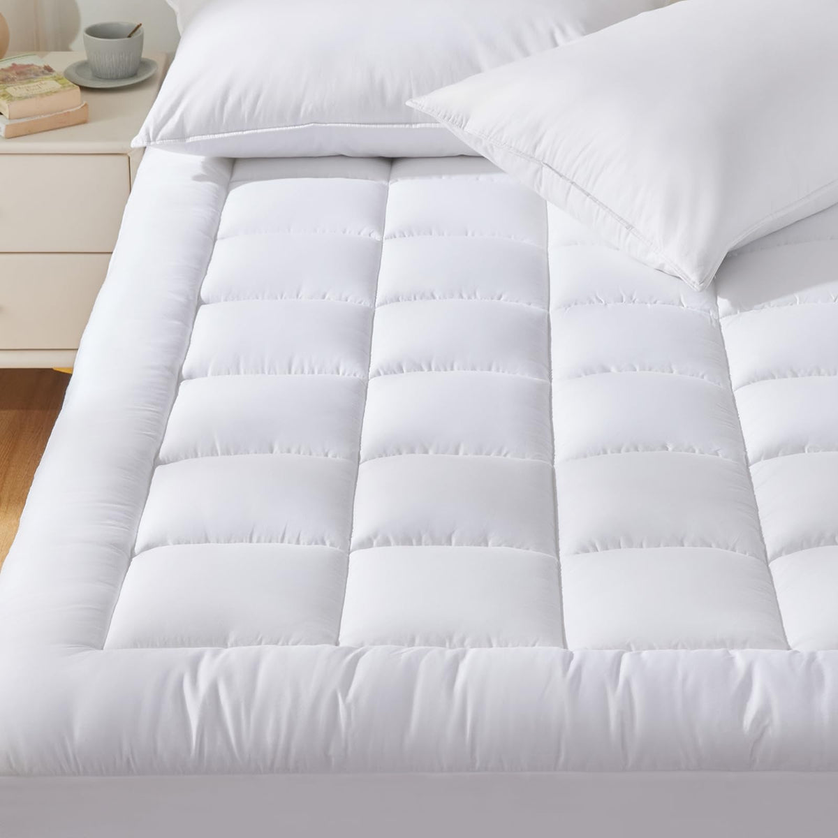 CozyLux Twin Size Mattress Pad Pillow Top Cotton Cooling Mattress Topper