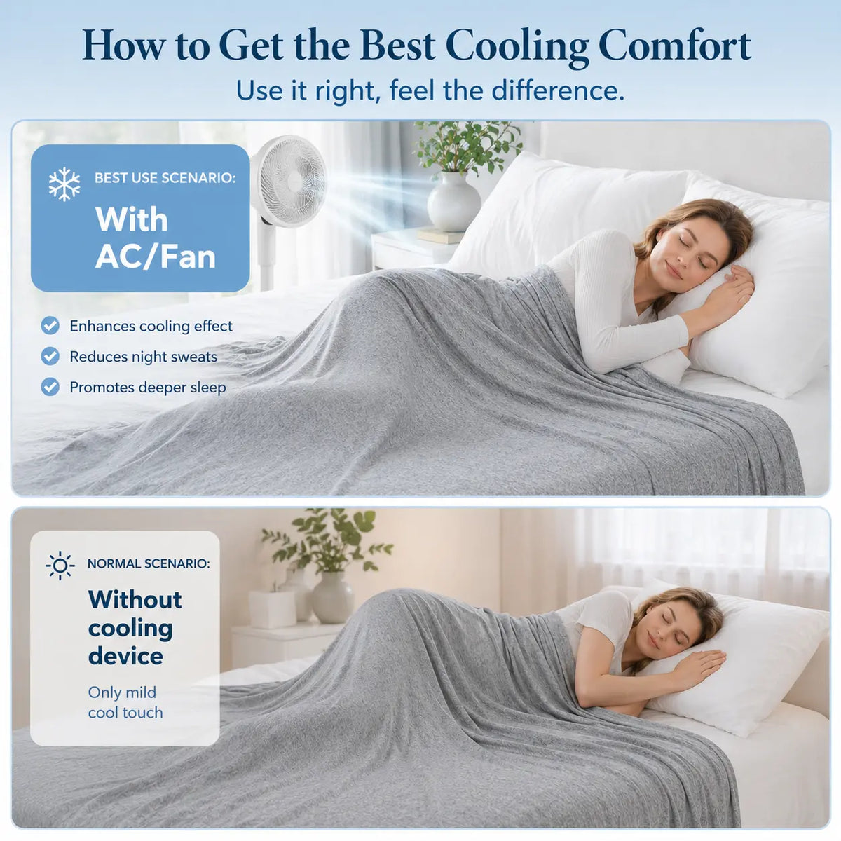 Queen Size & Twin Size Cooling Blanket - Nylon Fabric Cooling Bedding, Soft Silky-Soft Breathable Moisture-Wicking Dualtemp Sides Thin Layer, Easy Layering Easy Clean for Hot Sleepers Night Sweats, Summer Bedding Gift,sohochic