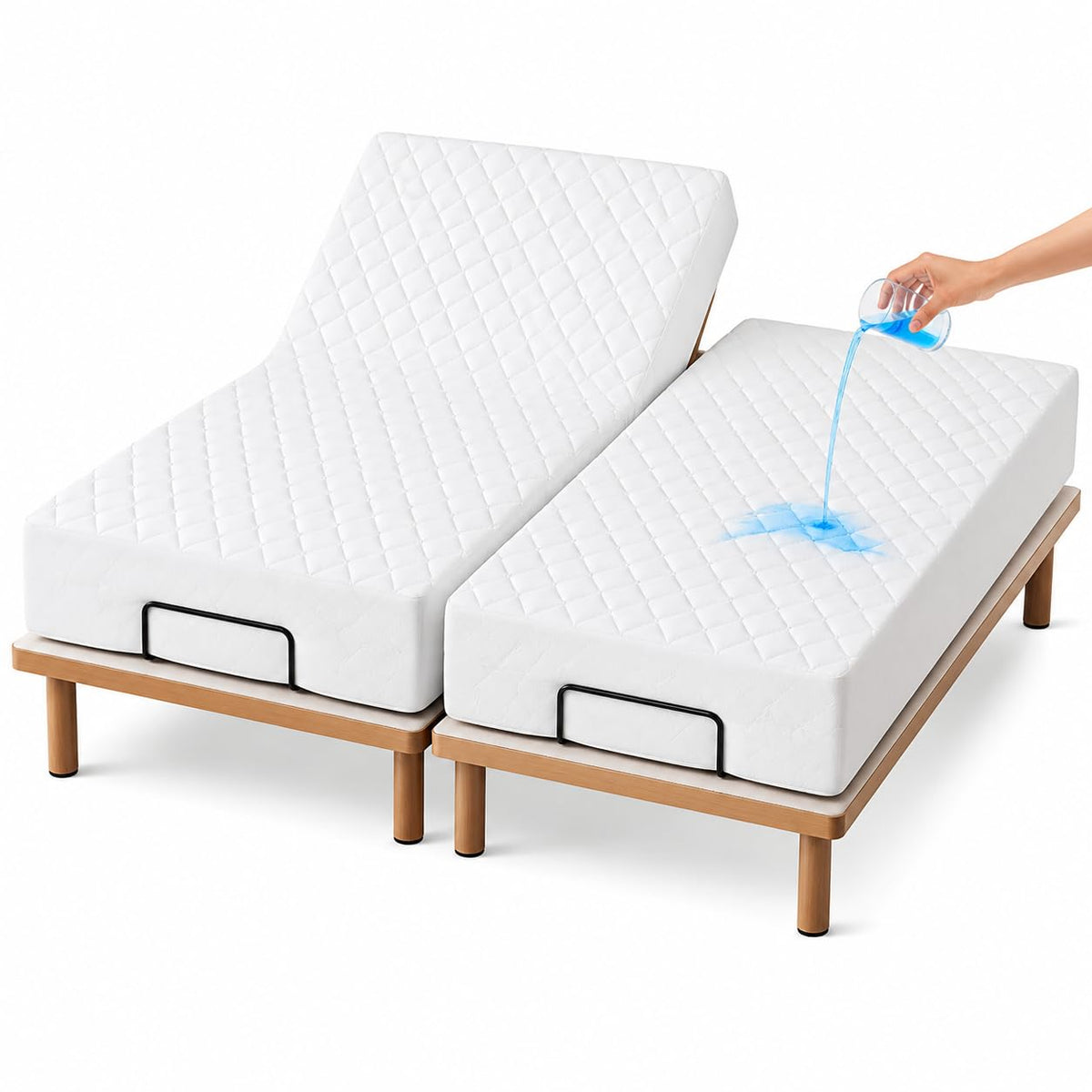 GRT King Waterproof Mattress Pad, Hollow Cotton Quilted Mattress Protector