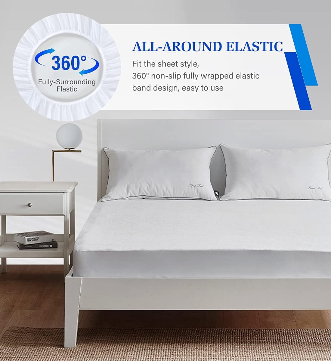 Full Size Mattress Protector Waterproof Mattress Topper Pad Cover Fitted