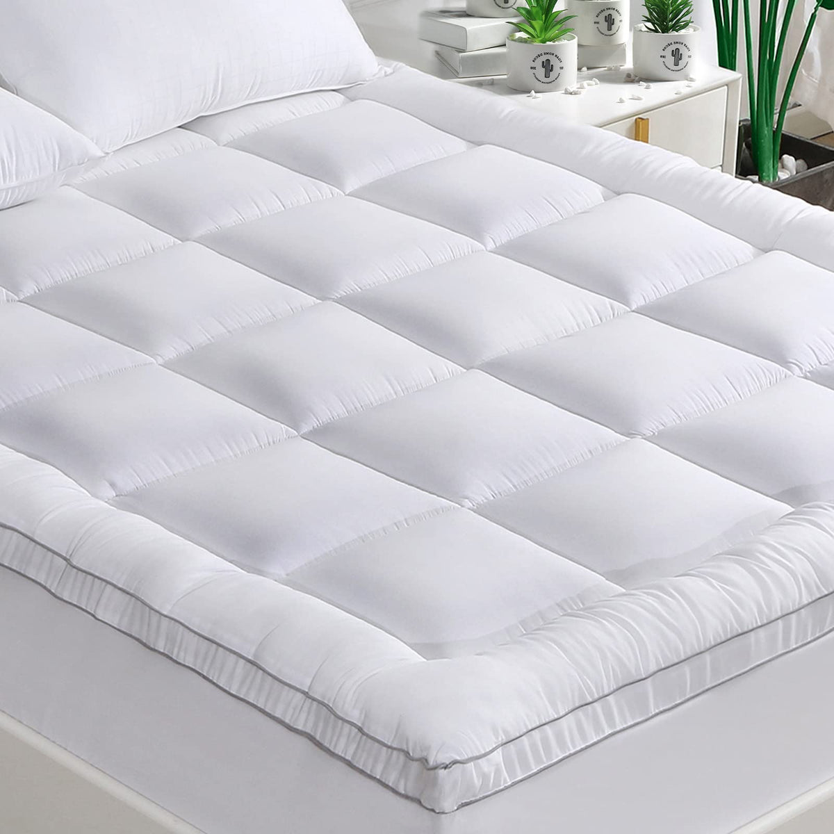 GRT King Waterproof Mattress Pad, Hollow Cotton Quilted Mattress Protector