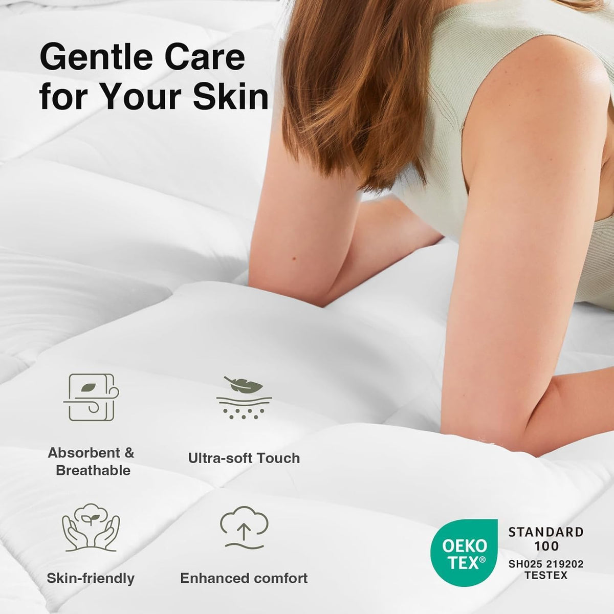 Novilla Queen Mattress Topper, Extra Thick Pillow Top Down Alternative Pad