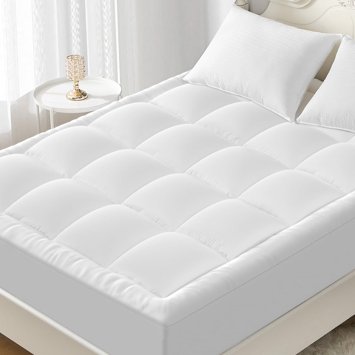 YUGYVOB Queen Mattress Topper Extra Thick, Cooling Plush Mattress Pad