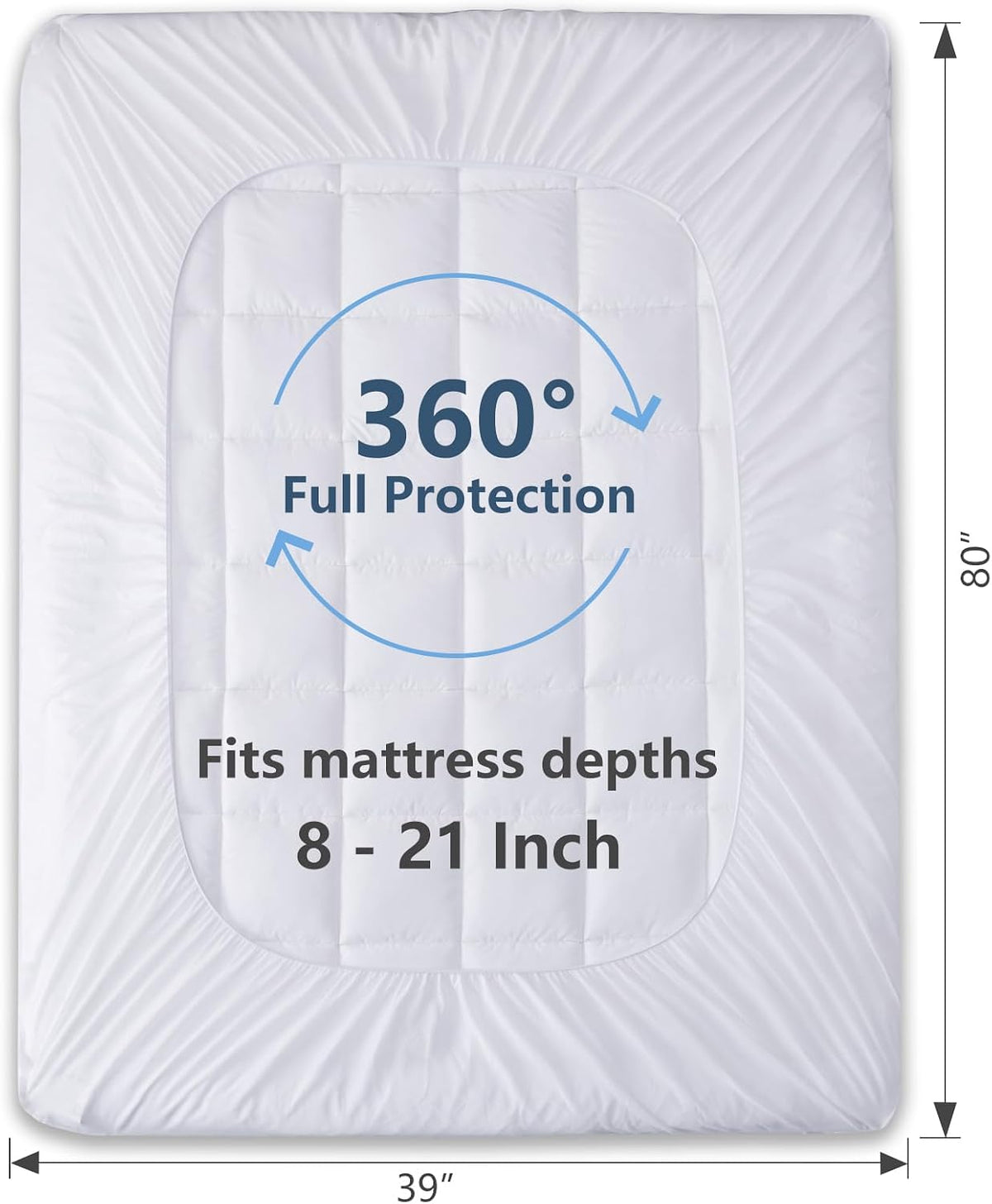 CozyLux Twin Size Mattress Pad Pillow Top Cotton Cooling Mattress Topper