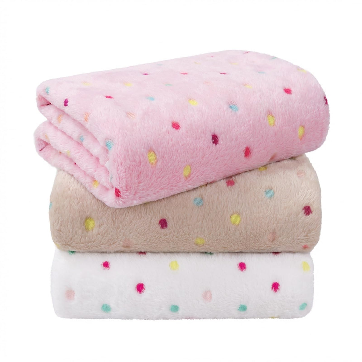 LINENLUX Dog Blankets 3-Pack, Super Soft Fluffy Fleece Pet Throw Warm
