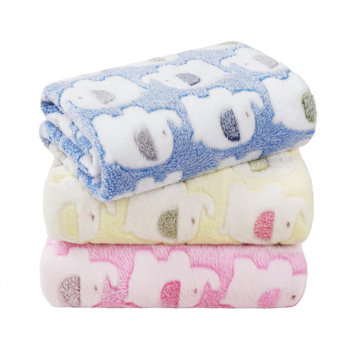 LINENLUX Dog Blankets 3-Pack, Super Soft Fluffy Fleece Pet Throw Warm
