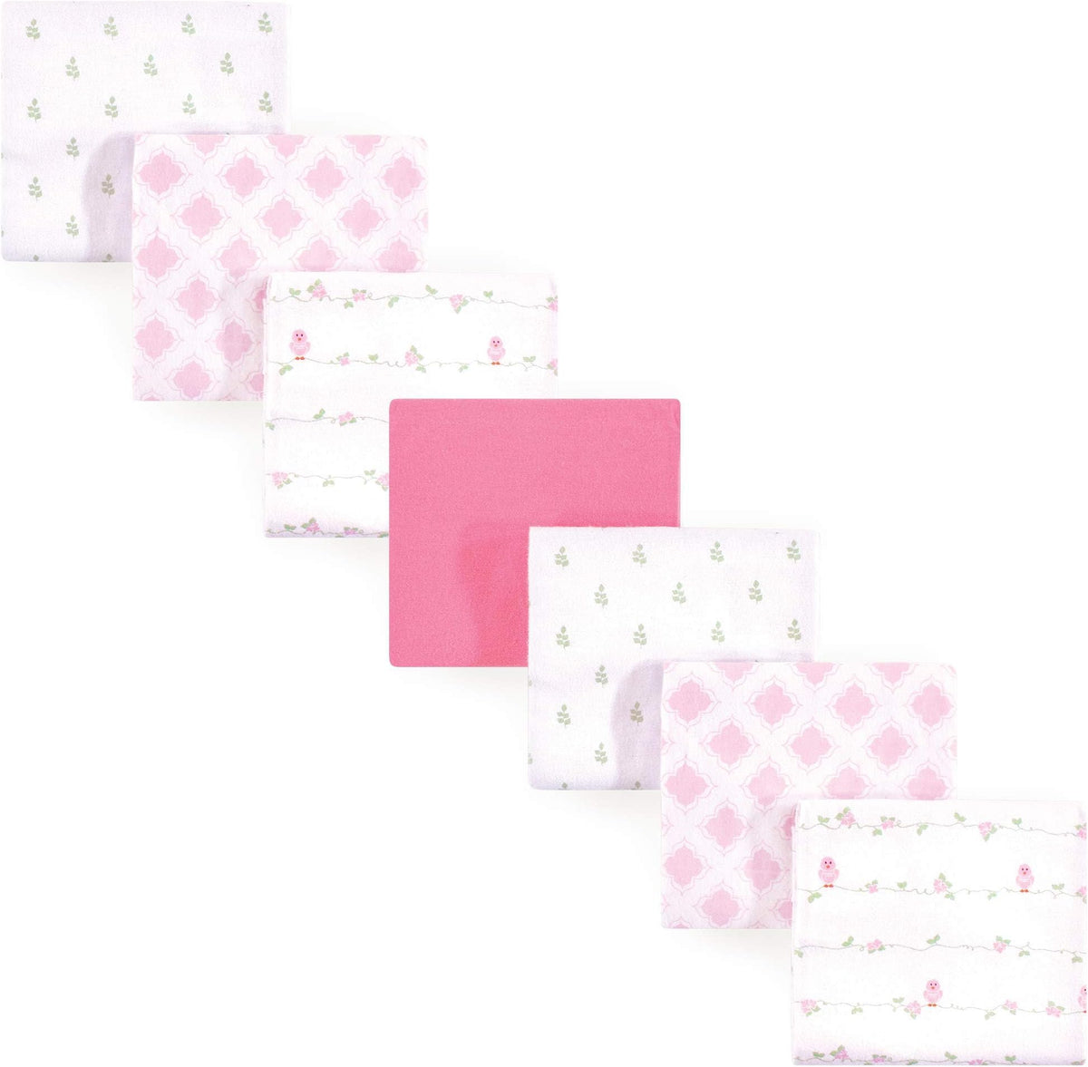 Luvable Friends Unisex Baby Cotton Flannel Receiving Blankets, Basic Elephant 7-Pack, One Size