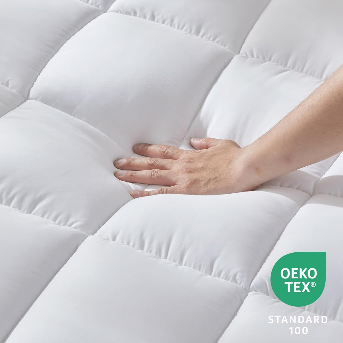CozyLux Twin Size Mattress Pad Pillow Top Cotton Cooling Mattress Topper