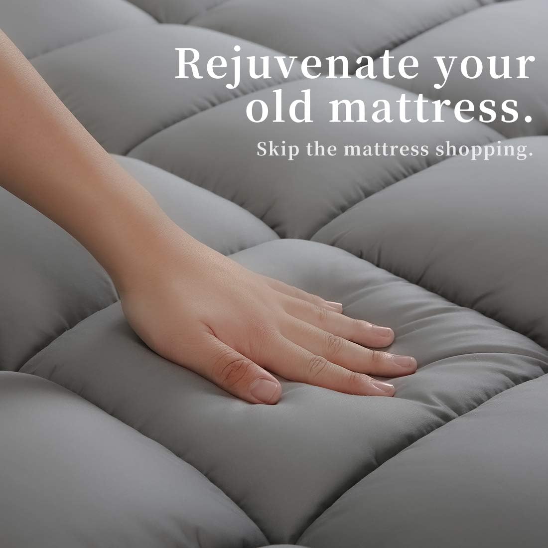 COONP King Mattress Topper, Extra Thick Pillow Top Mattress Pad Cover
