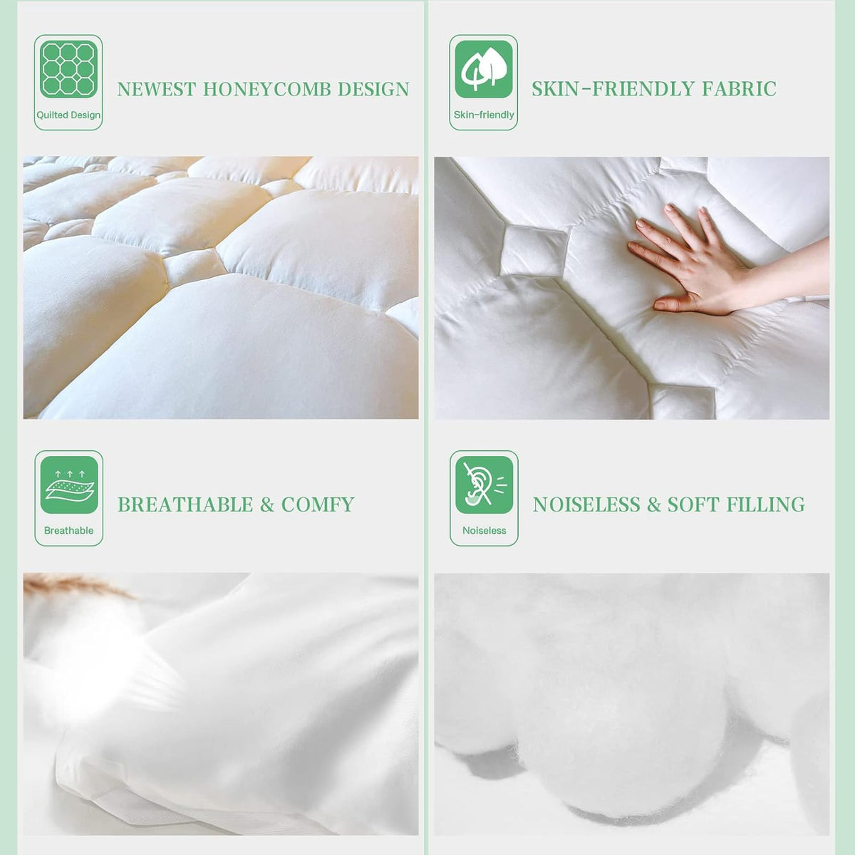 UNILIBRA Twin Size Mattress Pad Cooling Rayon from Bamboo, Quilted Fitted Mattress Protector Pillow Top Single Mattress Cover with Deep Pocket Up to 19 Inches, Ultra Soft Filling Mattress Topper