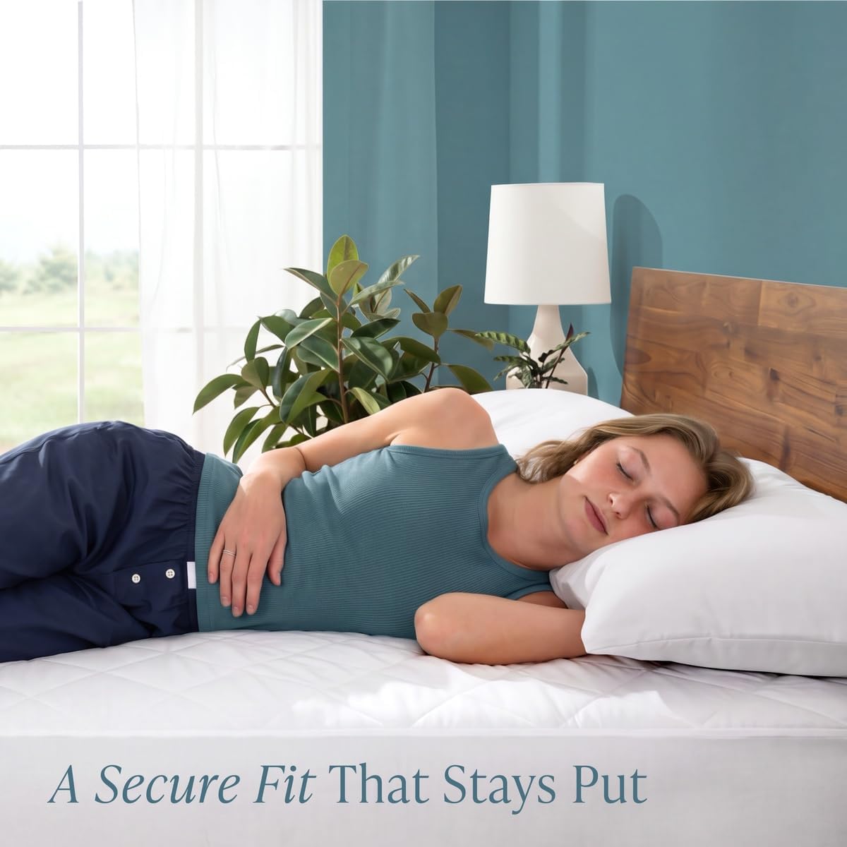 Bare Home Quilted Fitted Mattress Pad (Queen, White)