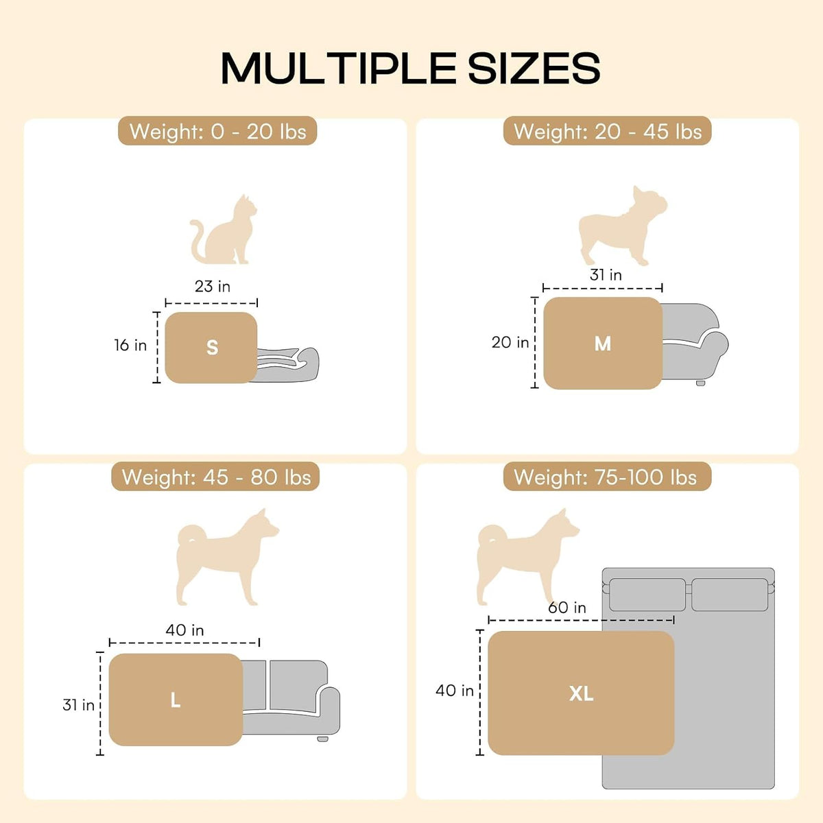 LINENLUX Dog Blankets 3-Pack, Super Soft Fluffy Fleece Pet Throw Warm