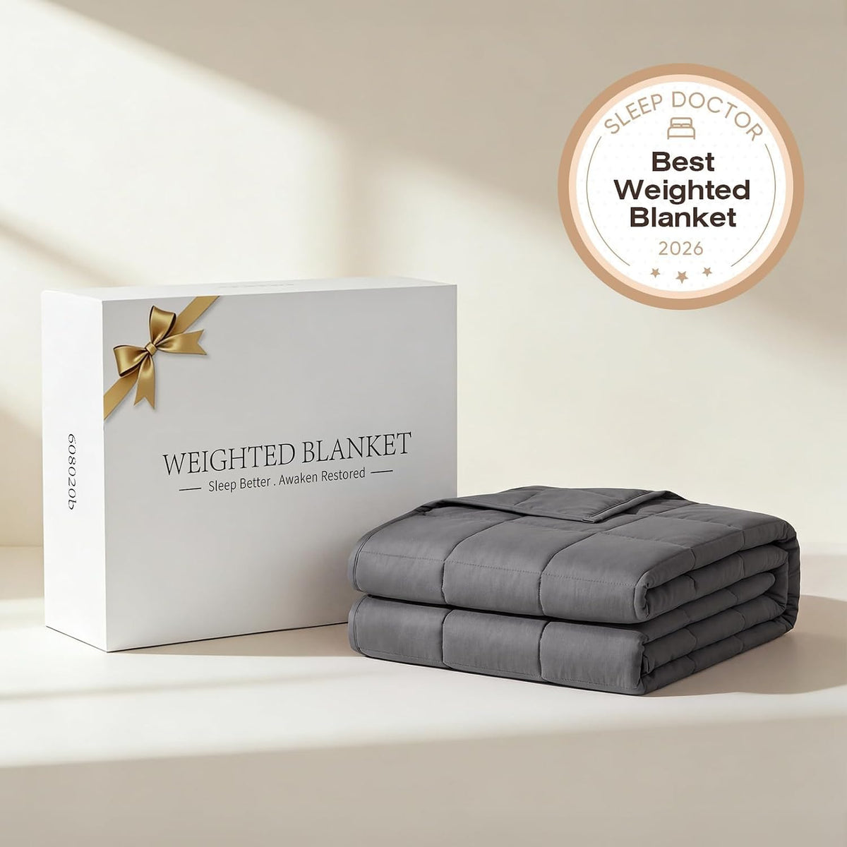 RJOP Cooling Weighted Blanket for Adults (15lbs, 60"x80") Heavy Blanket with Premium Glass, Queen Size Perfect for 190-210 lbs, Soft Breathable, Dark Grey