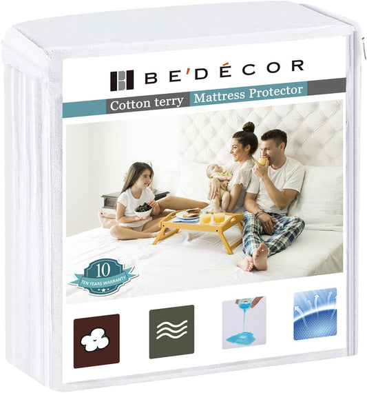 Bedecor Queen Waterproof Mattress Protector,for 9-18 Inch Deep