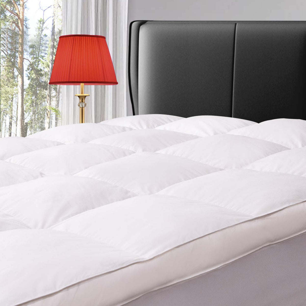 ELEMUSE Queen Mattress Topper, Extra Thick Pillow Top Mattress Pad Cover