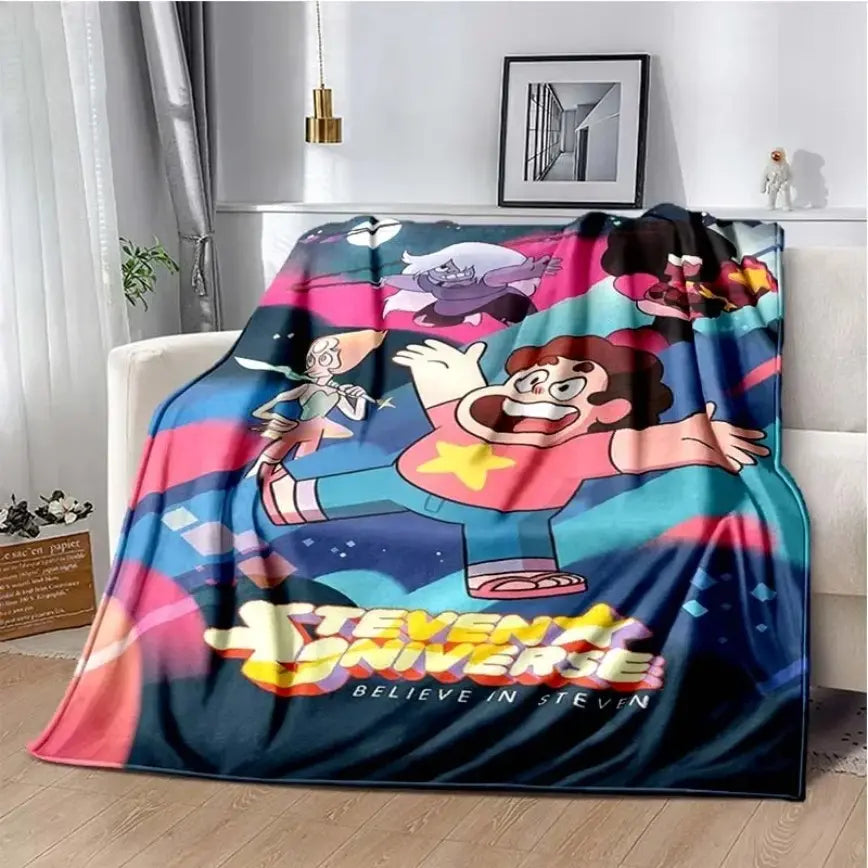 Steven Universe Crystal Gems Aesthetic Ultra-Soft Flannel Blanket, Easy Care, Wrinkle Resistant, Cozy Warm Throw for Bedroom Couch, Perfect Birthday Christmas Gift for Kids, Viral Trending Decor