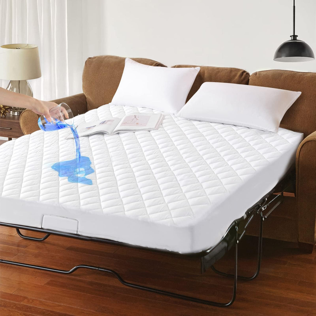 GRT King Waterproof Mattress Pad, Hollow Cotton Quilted Mattress Protector