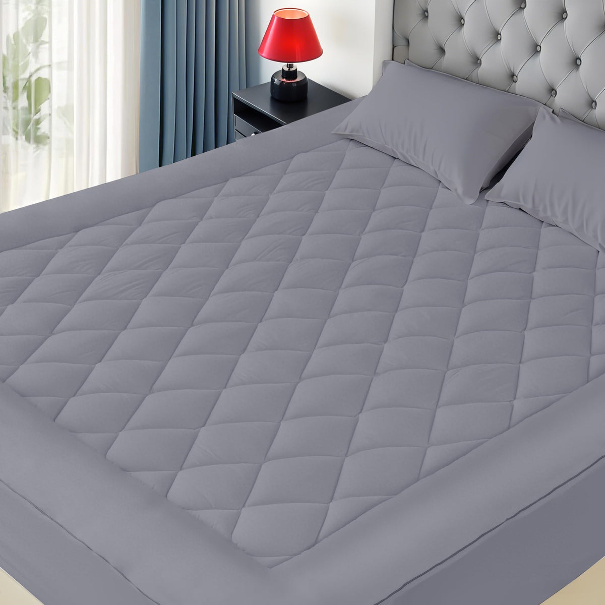 Queen Mattress Pad Cotton Quilted Cover 8-22" Deep Pocket, Regular