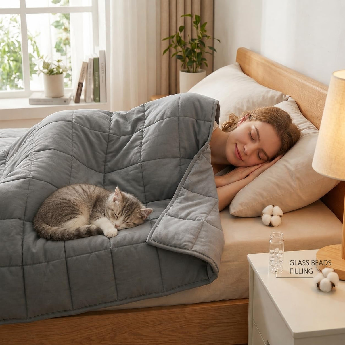 AN Cooling Weighted Blanket for Adults, 60" x 80" 15lbs Queen