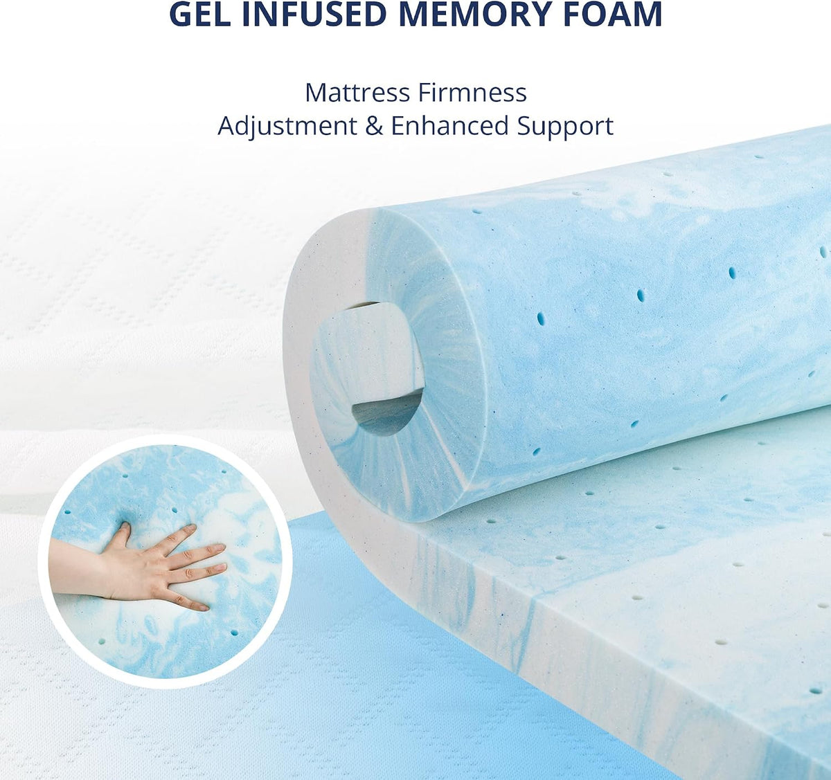 EGOHOME 3 Inch Queen Memory Foam Mattress Topper with Removable Cover